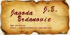 Jagoda Brdanović vizit kartica